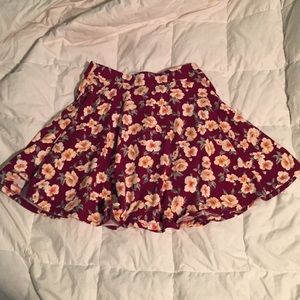 Medium maroon flower printed skirt