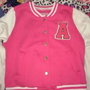 pink letterman jacket