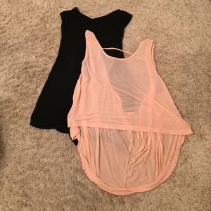 Brandy Melville Pink & Black Backless Shirts