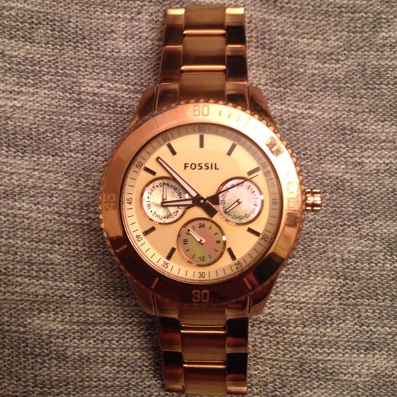 Rose Gold Fossil Stella Multifunction Steel Watch