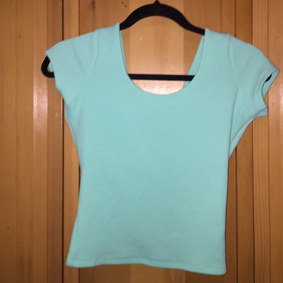 Teal cross back top