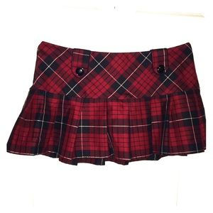 Red tartan mini skirt