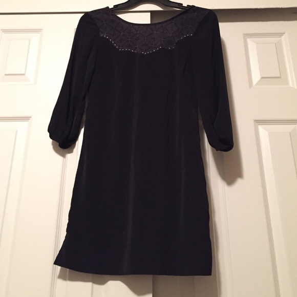 Silky 3/4 sleeve short dress