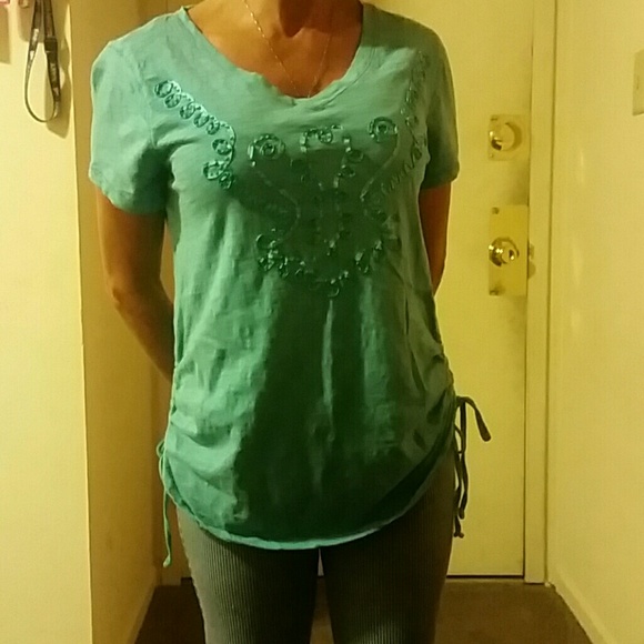 Light blue top