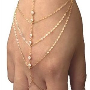Gold and rhinestone bracelet