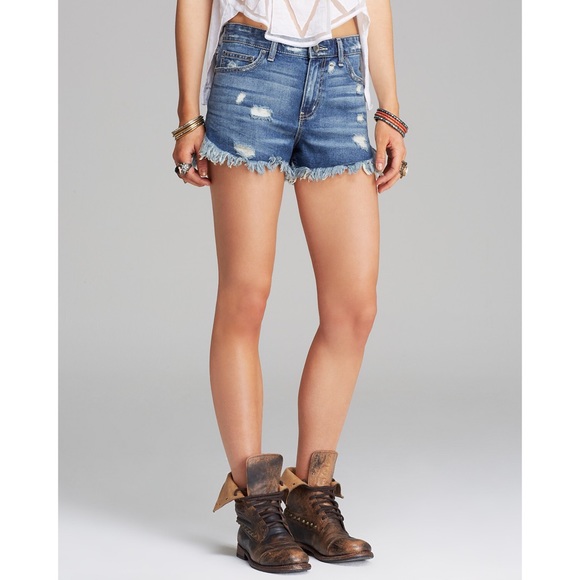 free people denim shorts