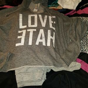 Love Hate gray sweat like outfit