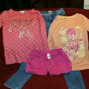 Girl bundle two shirts, jeans, and 1 shorts