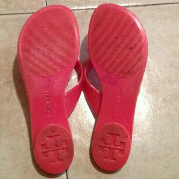TORY BURCH Thora Pink Jelly Flip Flops Sz 6.5 - Picture 4 of 4