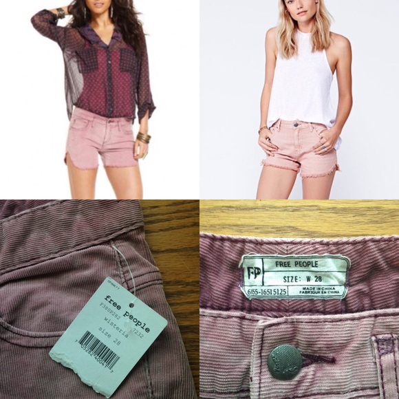 NWT Free People Corduroy Dolphin-Hem Shorts