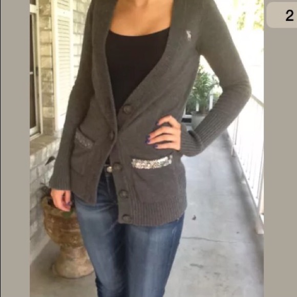 Abercrombie cardigan with sequined pockets