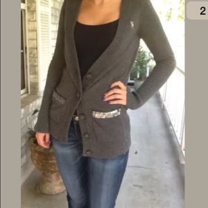 Abercrombie cardigan with sequined pockets