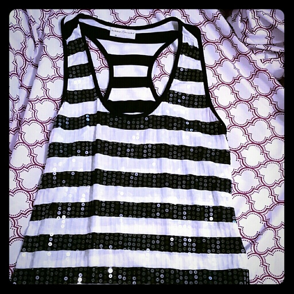 🎉SOLD🎉 Sequin shabby chic racer back tank sz M!