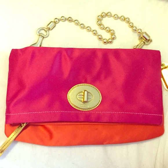 Gorgeous pink and orange coach bag!