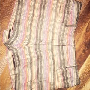 Multi striped linen/cotton shorts