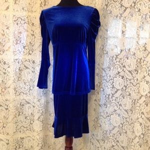 Antthony Blue Velvet Skirt Set.(just lowered)