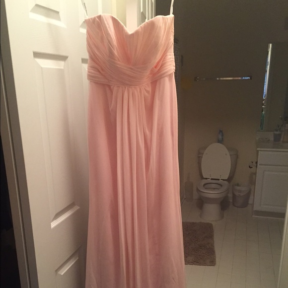 Floor length baby pink dress