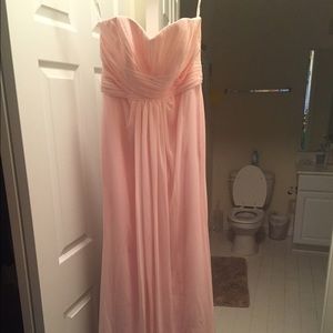 Floor length baby pink dress