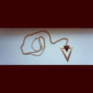 Geometric Black & Gold Long Necklace