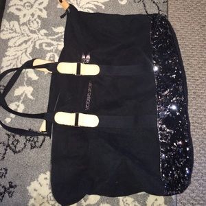 Black Sequin Victoria's Secret weekender bag