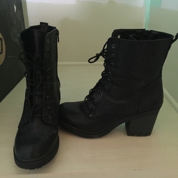 High Heel Combat Boots