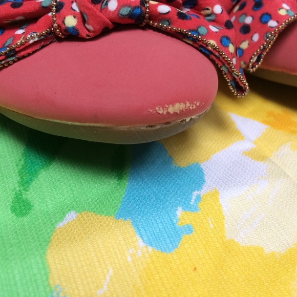 SALE Adorable coral pink bow flats size 7 - Picture 3 of 4