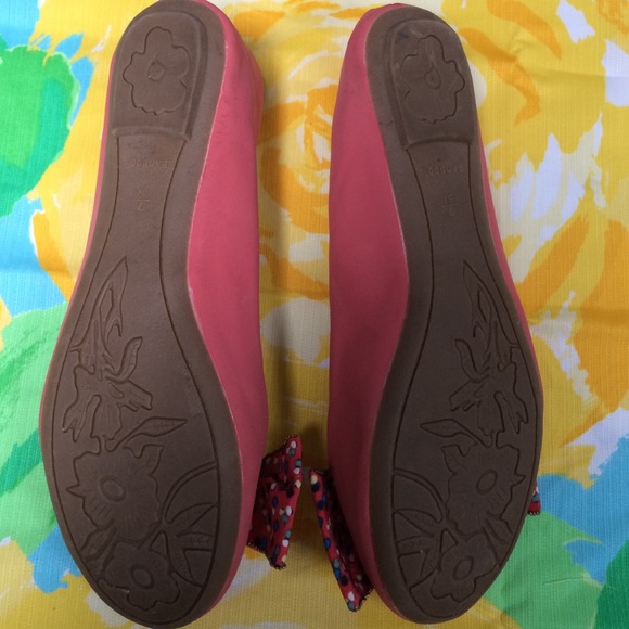 SALE Adorable coral pink bow flats size 7 - Picture 4 of 4