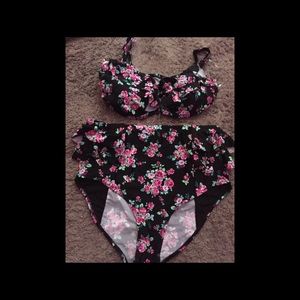 Floral High Waisted Bikini
