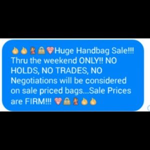 Huge handbag Sale...thru Sunday! PLEASE READ BELOW