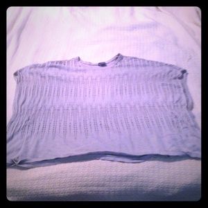 Grey short sleeve sweater poncho
