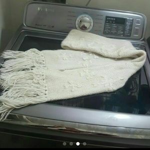 Hollister dark cream wool scarf  very thick & warm