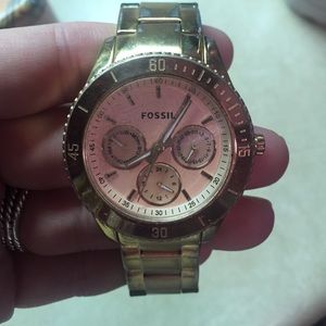 rose gold fossil watch!!