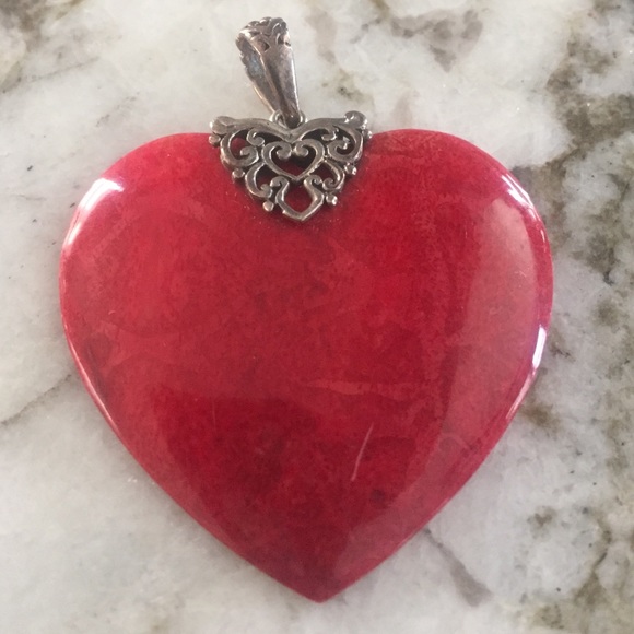 Jewelry - RED❤️HEART❤️SPONGE CORAL PENDANT