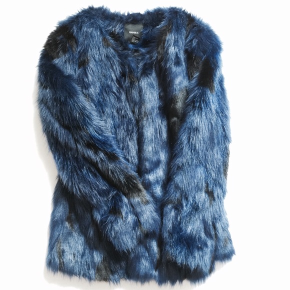 Blue and black faux fur