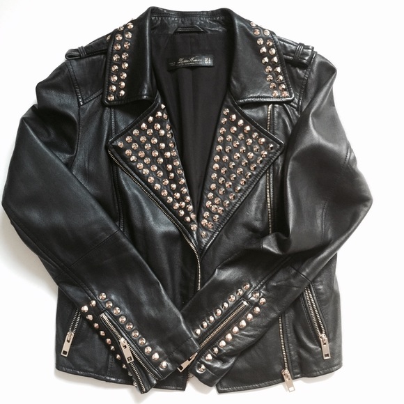 Studded leather jacket