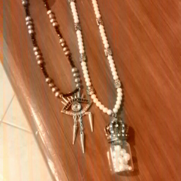 2 Hand Made long necklaces,