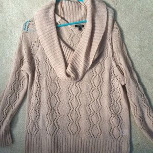 Champagne pink cowl neck sweater