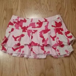 Hurley Ruffled pink, white and fushia camo skirt
