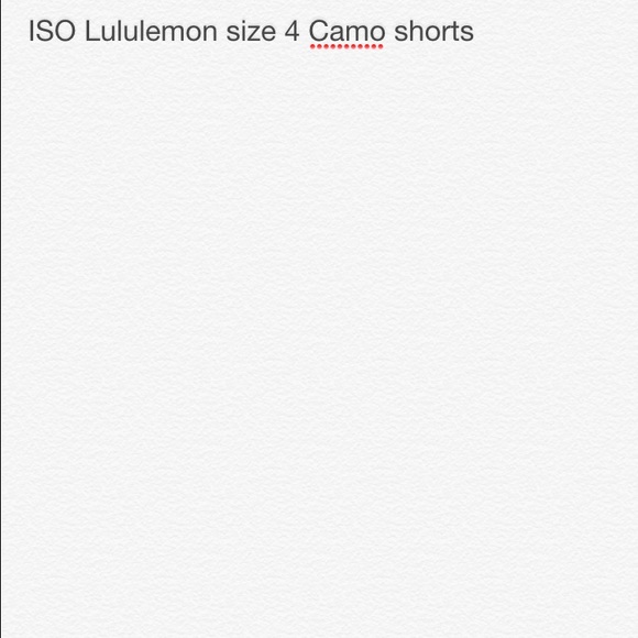 ISO Lululemon size 4 Camo shorts