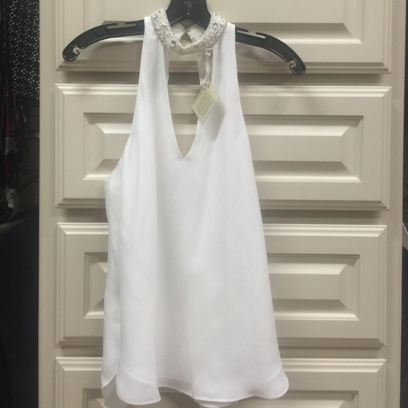 Haute Hippie embellished neck top