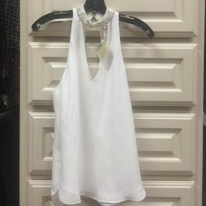 Haute Hippie embellished neck top