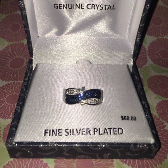 Crystal Silver Plated Ring
