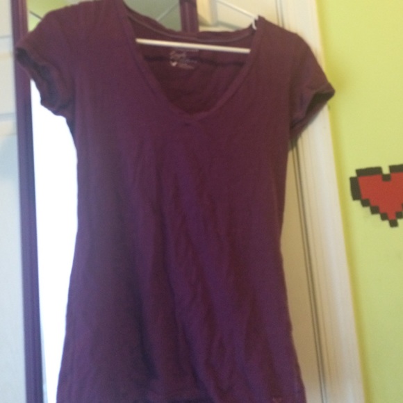 Purple v neck shirt