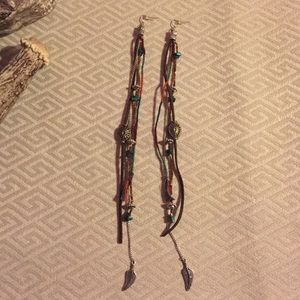 Long tribal earrings