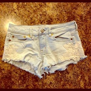 AE shorts with lace accent