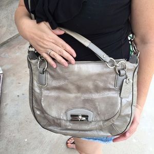 Leather Coach Handbag with Crossbody Strap