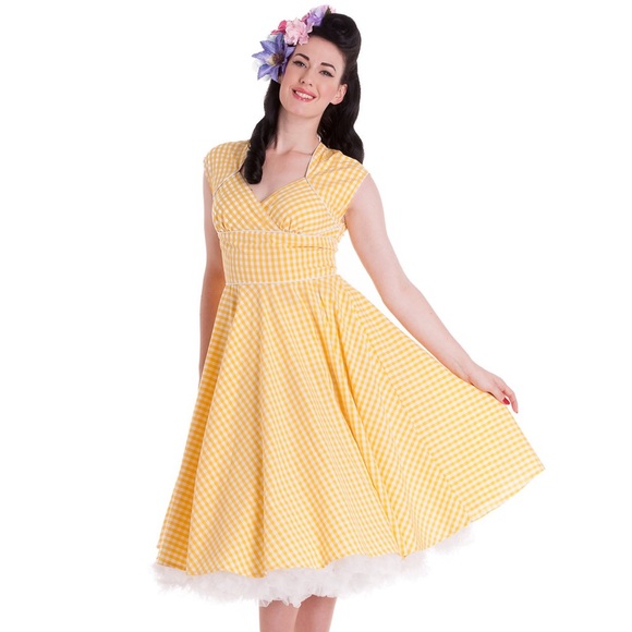 yellow pinup dress