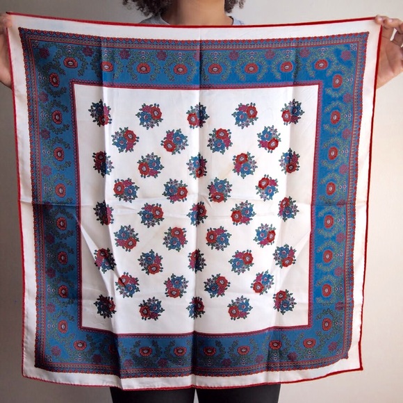 Bright Floral Vintage Square Scarf