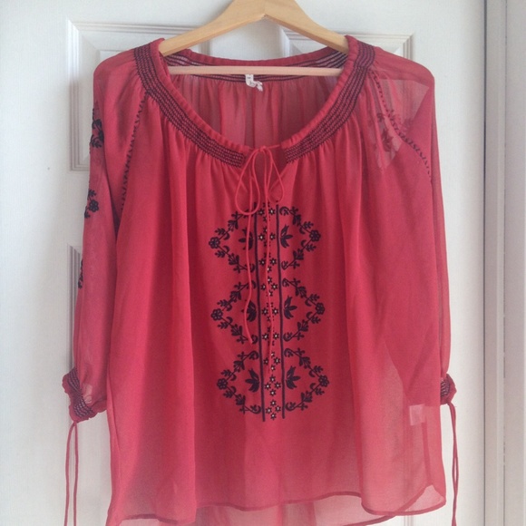 Red Peasant Top