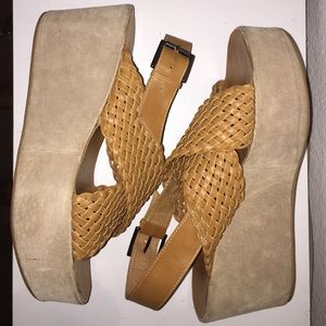 Urban outfitters, braided leather platform sandals